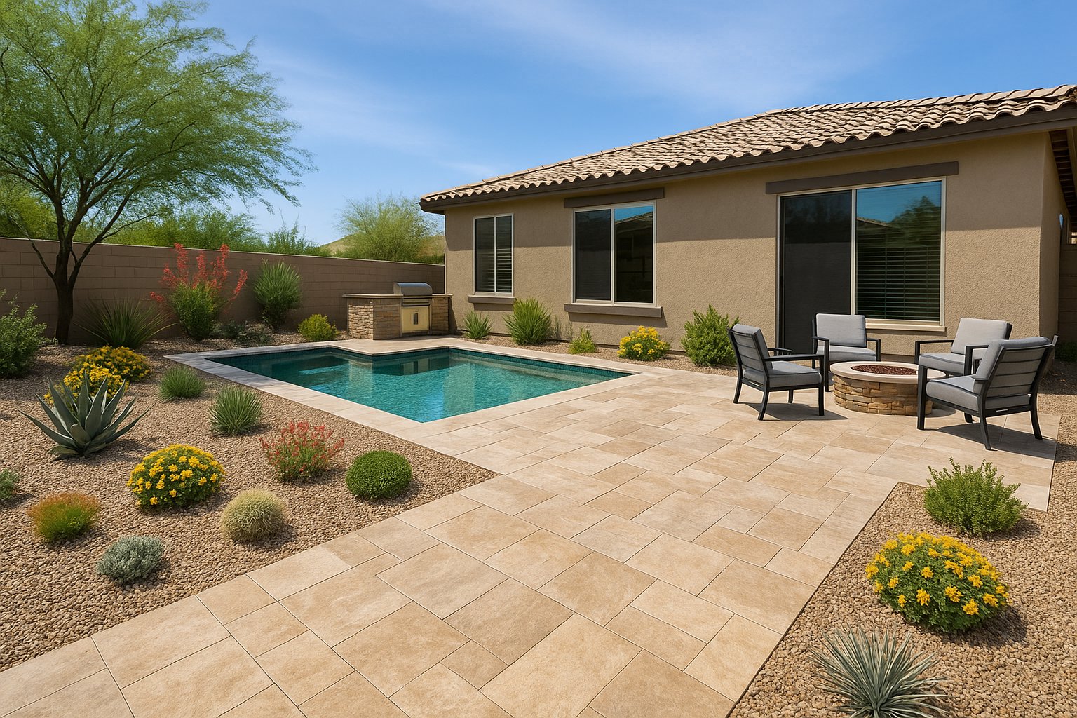 Arizona xeriscape landscape